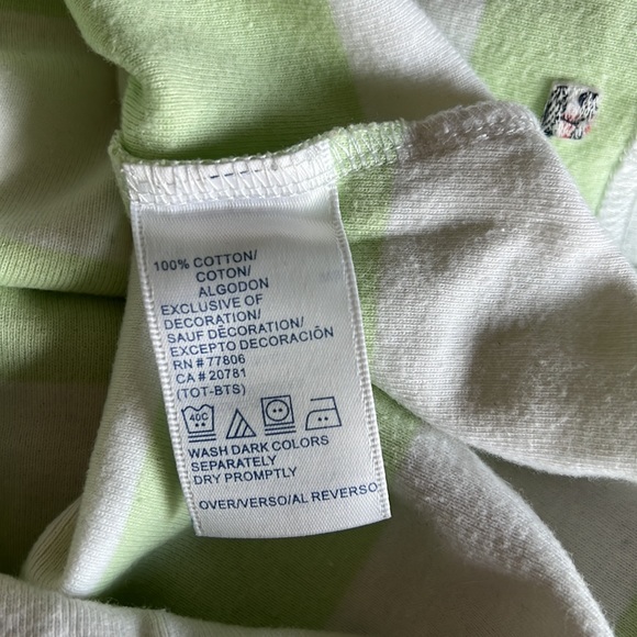 Tommy Hilfiger Green and White Striped V-Neck Polo - size M - Picture 5 of 7